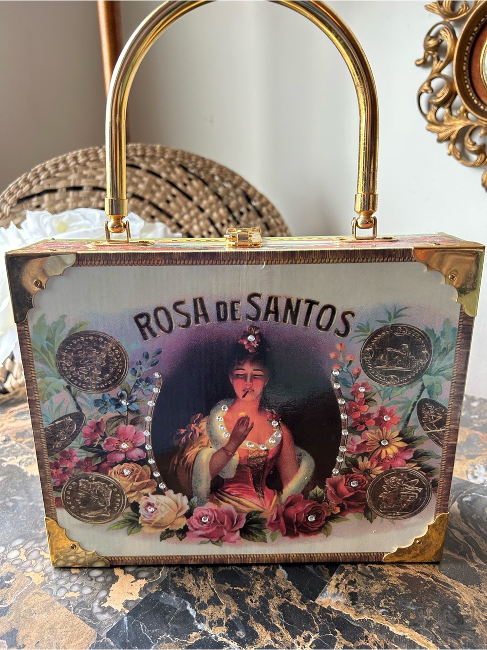 Floral Box Handbag in Multicolor